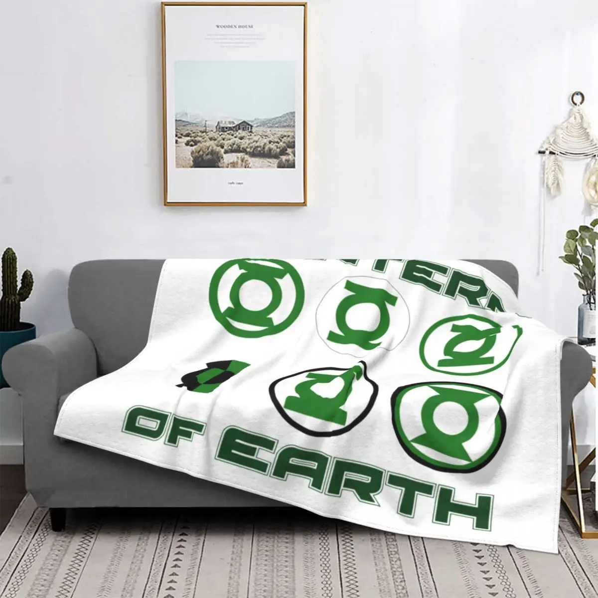 

Gifts For Friend Green Lanterns Of Earth Blanket Soft Cozy For Couch Merchandise Throw Blankets