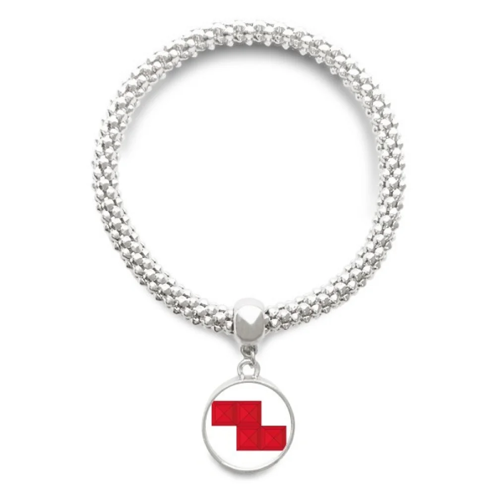 

Classic Games Red Block Sliver Bracelet Pendant Jewelry Chain Adjustable Bangle