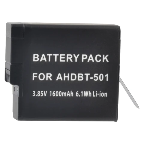 Аккумулятор AHDBT-501 для GoPro Hero AHDBT 501 GoPro HERO 7 6 5 Black Sports Cam для экшн-камеры Go Pro Hero5 Black