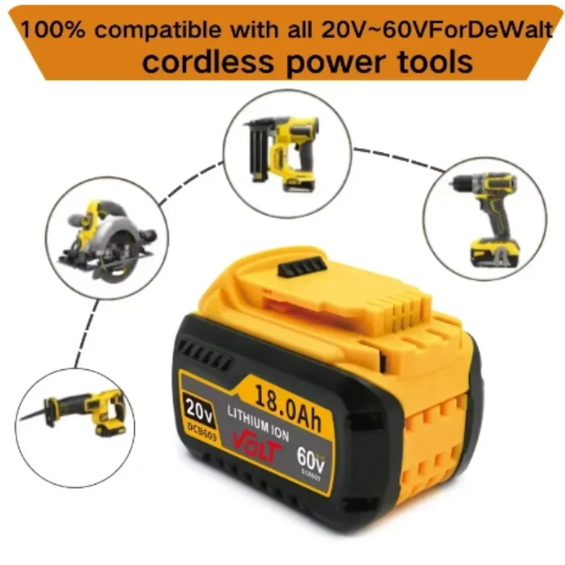 Аккумулятор для DEWALT 20 В/60 В MAX DCB609 DCB547-XJ DCB205 DCB200 DCB182 DCB609-2