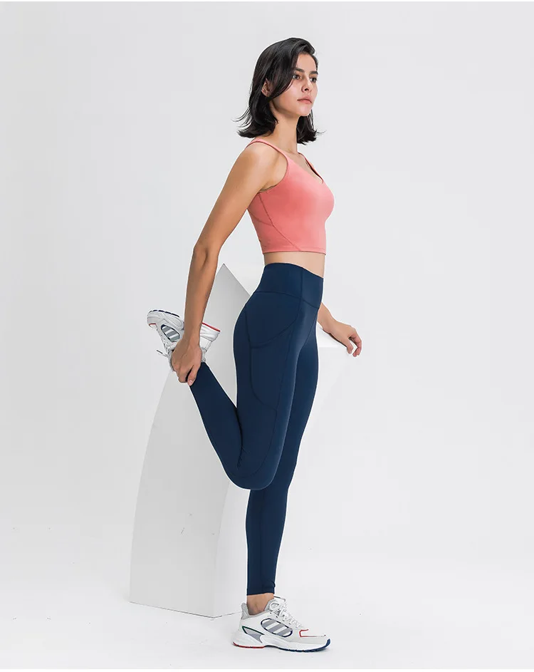 Women's Pants Gym Yoga Sport Breathable High Waist Seamless Leggings Outdoor Cycling Jogging Fitness Tights Pocket Sportswear