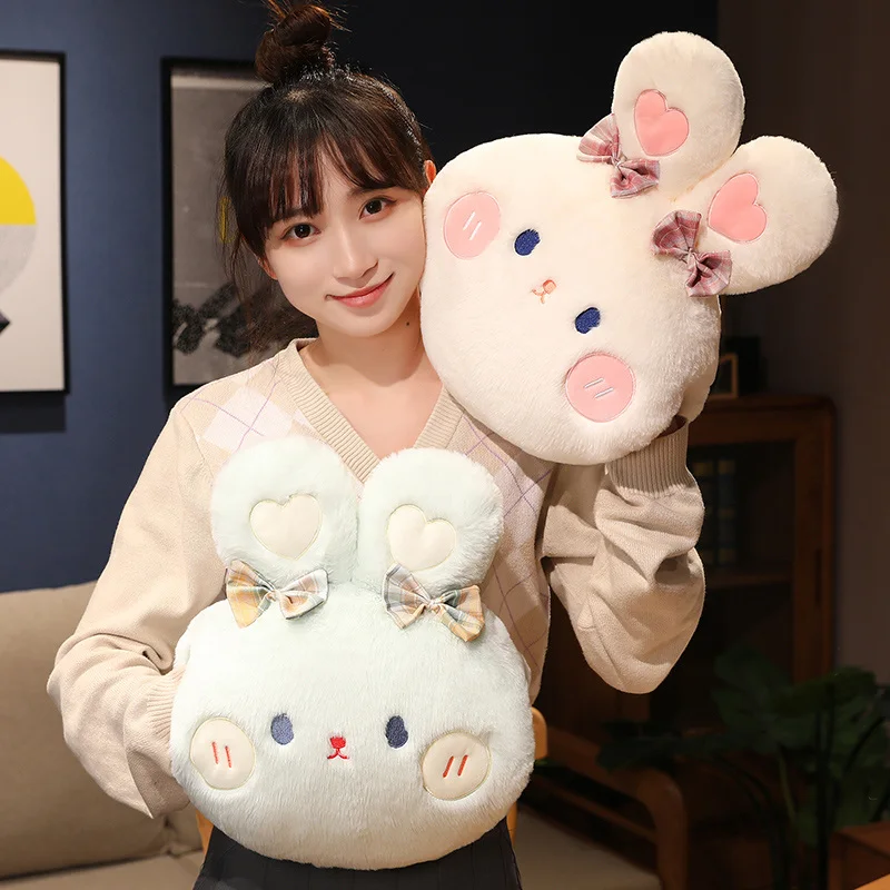 

Plush Hand Warmer Cute Rabbit Plush Toy Soft Teddy Bear Pillow Stuffed Animal Doll Kawaii Gift for Girls Boys Kids Women