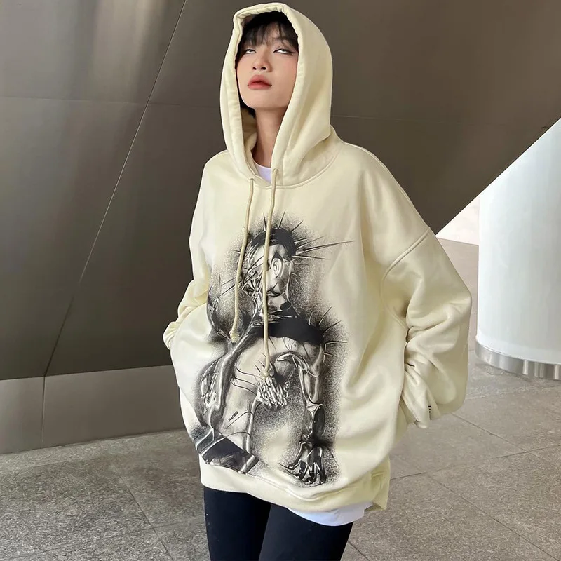 Essentials Hoodie Top Women Sweatshirt Y2k Clothing Female Pullover Long Sleeve Printed Hooded Gothic Kpop Outfit Sweat Oversize