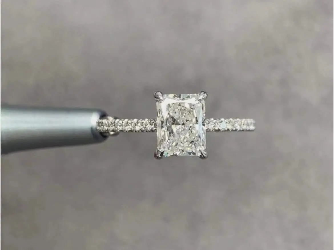 

custom 585 RING 3 carat ring stones half way 14K moissanite ring