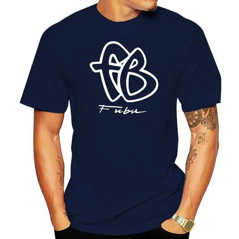 Rare!!! Vintage Fubu Fb Big Logo 90S Men'S T-Shirt Size S-2Xl Summer O-Neck Tops Tee Shirt