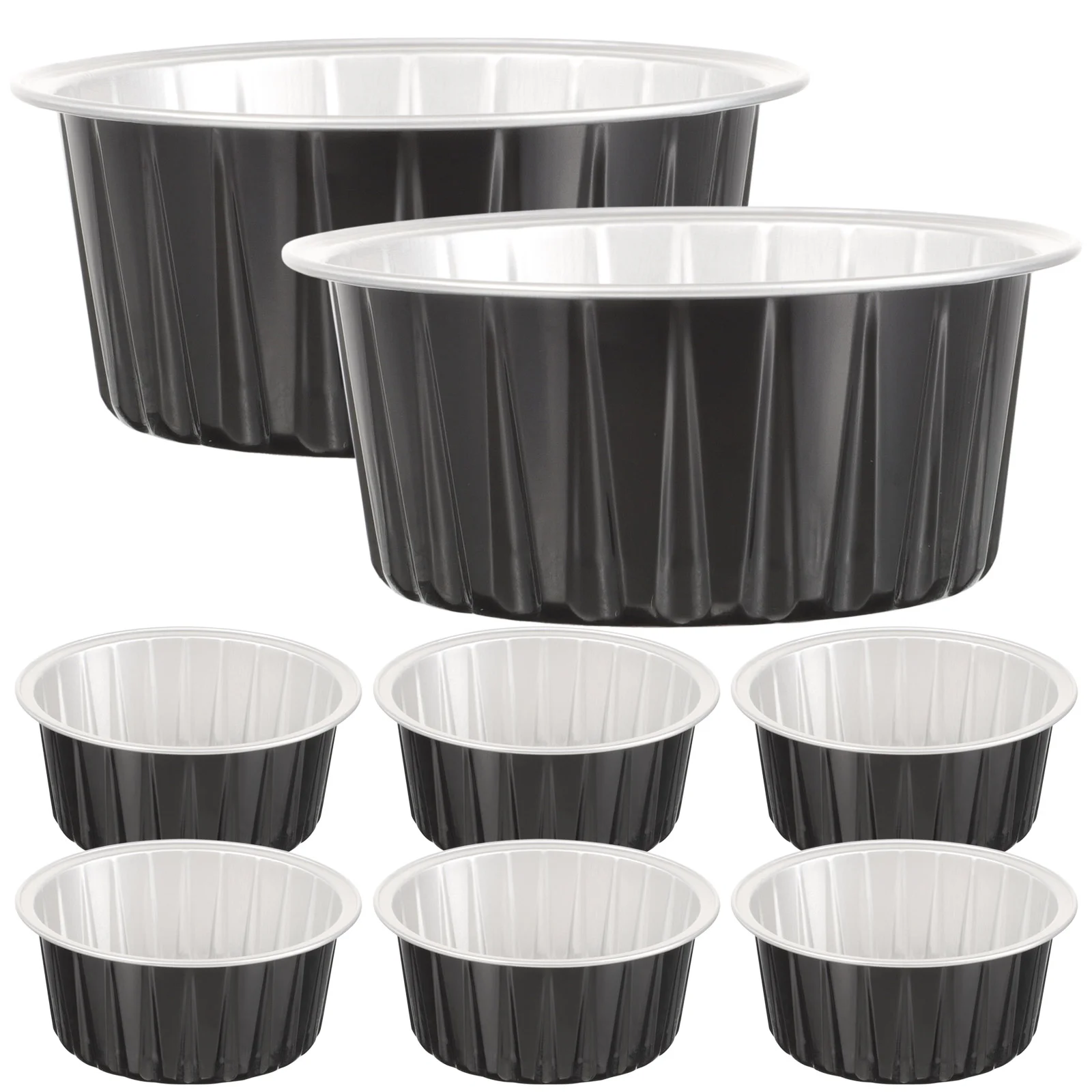 

Round Aluminum Foil Cup Muffin Liners Egg Pan Dessert Baking Cups Pudding Cupcake