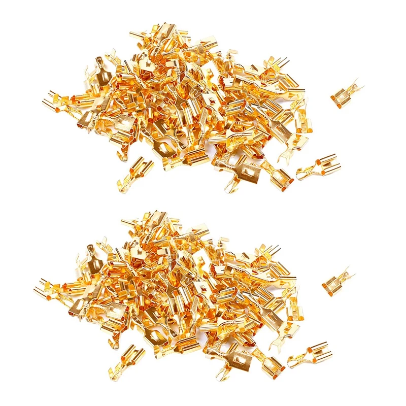 

200X Car 6.3Mm Crimp Electrical Connector Terminals