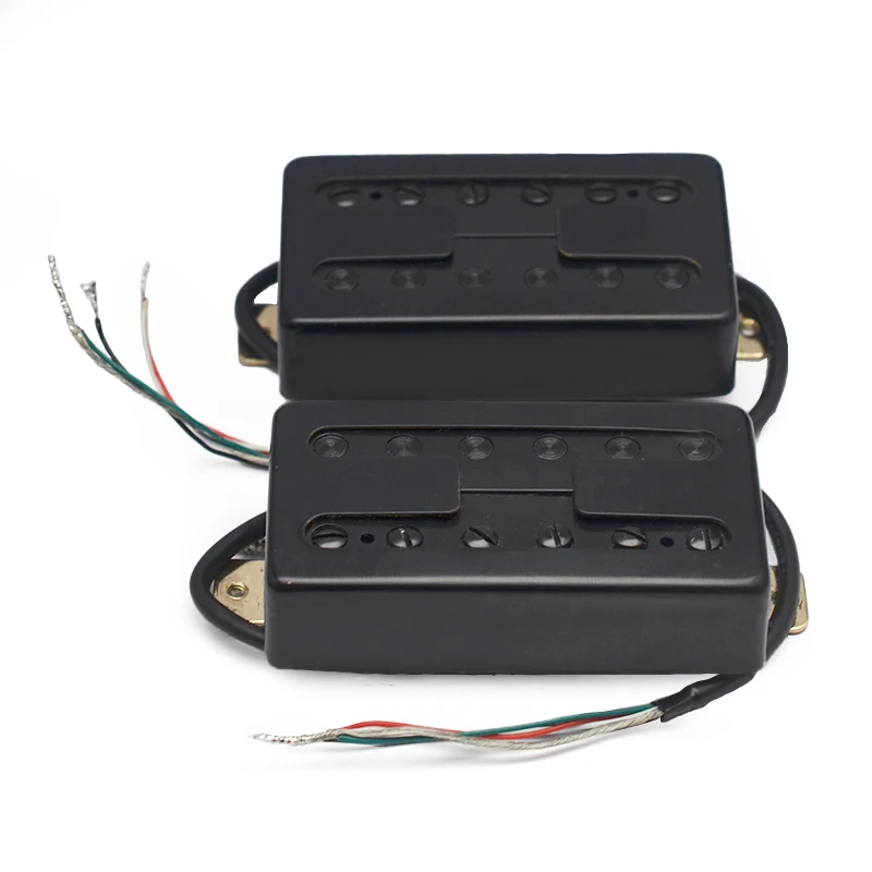 H-стиль латунная крышка электрогитарного звукоснимателя с разделением катушек, двойной катушки N7,5K/B15K выход, черный/хромированный.