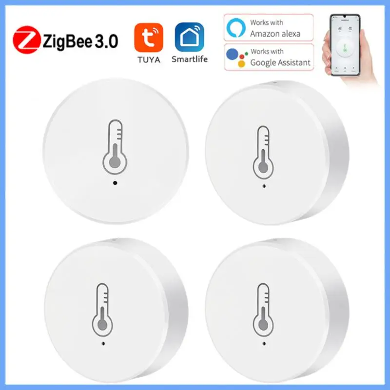 

Умный термометр ZigBee Tuya, комнатный термометр с монитором в режиме реального времени и управлением через приложение, совместим с Alexa Google