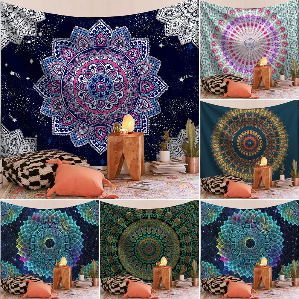 

European And American Favorite Living Room Background Cloth Bedroom Decorative Cloth Mandala Bohemian Style Tapestry