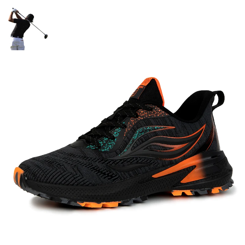 

Breathable Mesh Golf Men Sports Outdoor Shoes Lightweight Golfer Training Shoes Summer Sneakers Non-slip Golf Spike Shoes