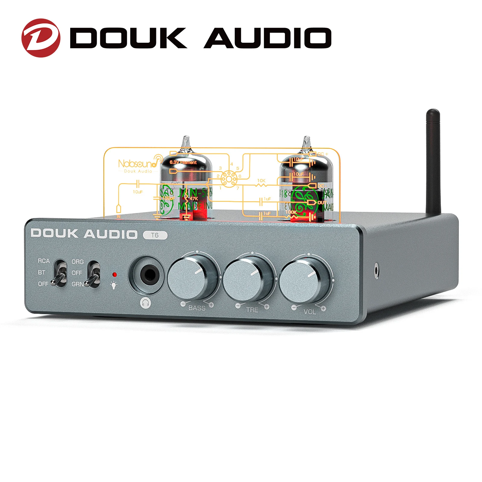 

Douk Audio T6 HIFI Bluetooth 5,1 ламповый предусилитель стерео аудио мощность усилитель приемника наушники Amp 80 Вт + 80 Вт Светодиодный светильник ка