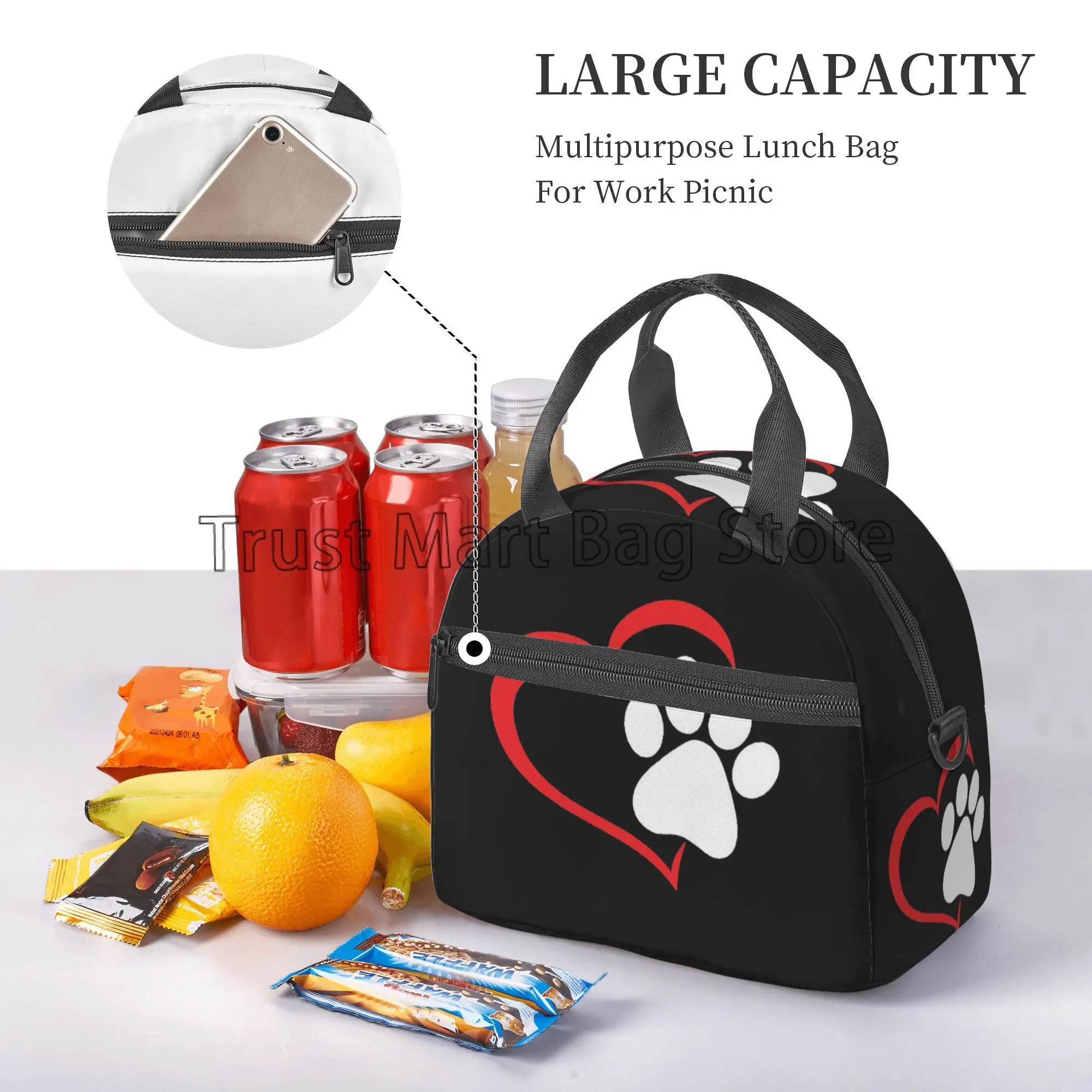 Изолированная сумка для ланча в виде собачьей лапы детей Женский Ланч-бокс с