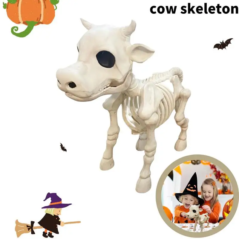 

Halloween Cow Skeleton Decorations Realistic Skeleton Cow Statue Graveyard Prop For Haunted House Party Skeleton Decoration