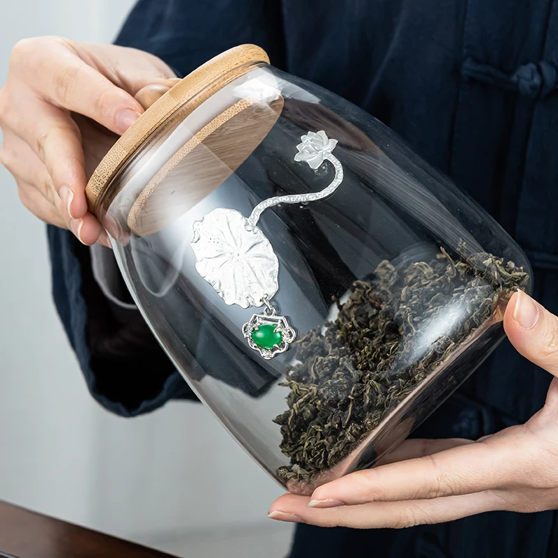 Прозрачный резервуар для хранения из боросиликатного стекла Бамбуковая