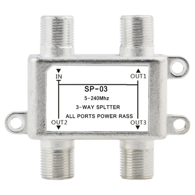 

H58A Satellite TV Receiver 3-way Splitter Designed for SATV / CATV Low Insertion Loss High Shielding Structure Splitter