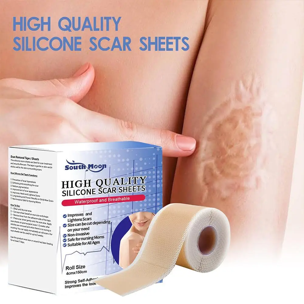 Silicone Scar Sheets Painless Scar Repair Tape Treatment Removal Tape Acne Trauma Burn Scar Cover Skin Repair Section Ear Beauty