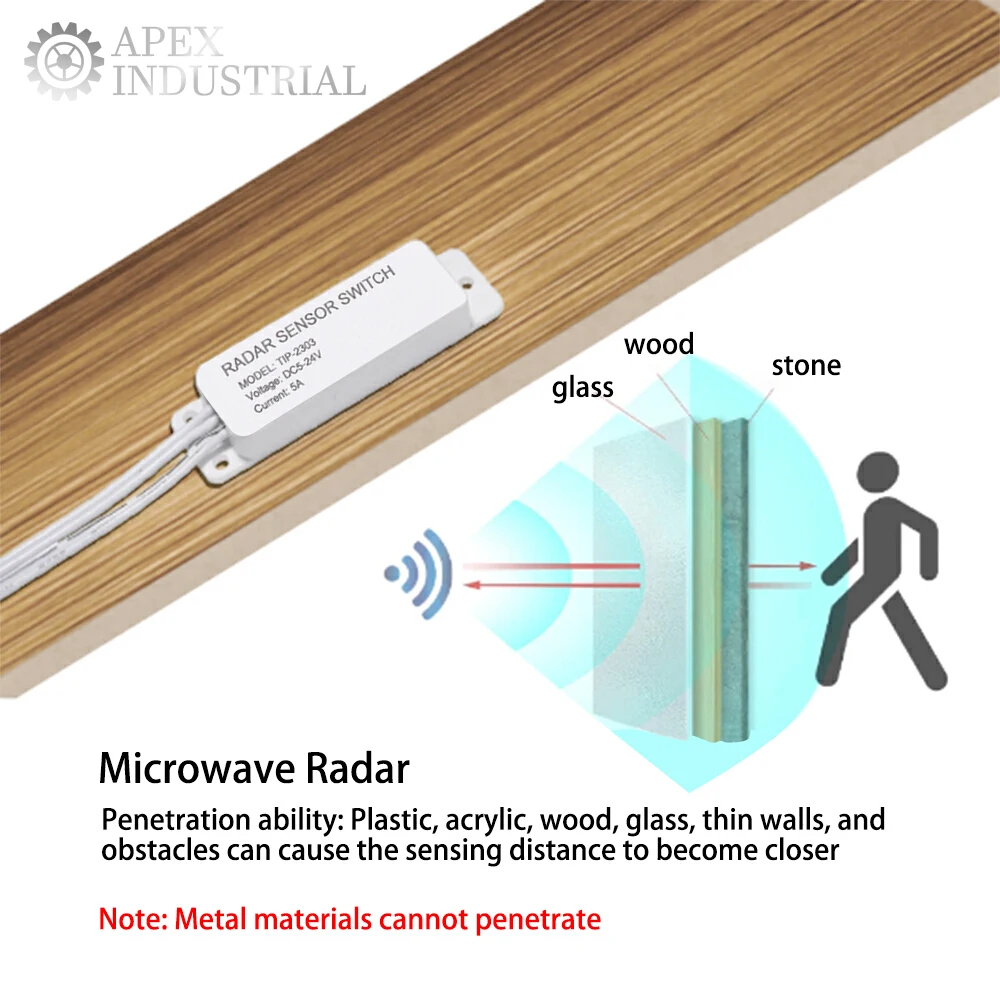 

Контроллер переключателя микроволнового радара постоянного тока 5 В 12 В 24 В 5 А 5-8 м Индукционное включение/выключение человеческого тела для ШИМ светодиодов Одноцветная полоса света