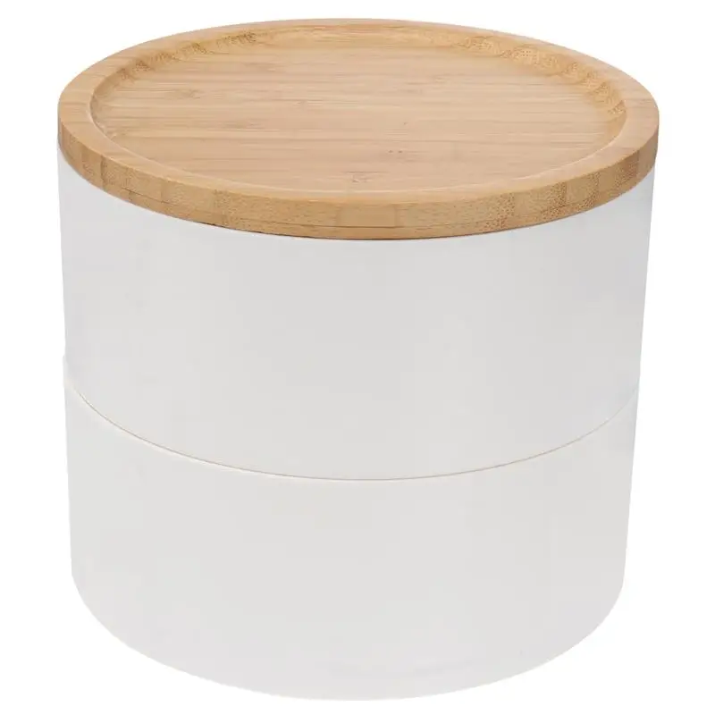 

1PC Bamboo Lid Jewelry Box Multi-layer Stackable Ring Earrings Box Jewelry Case