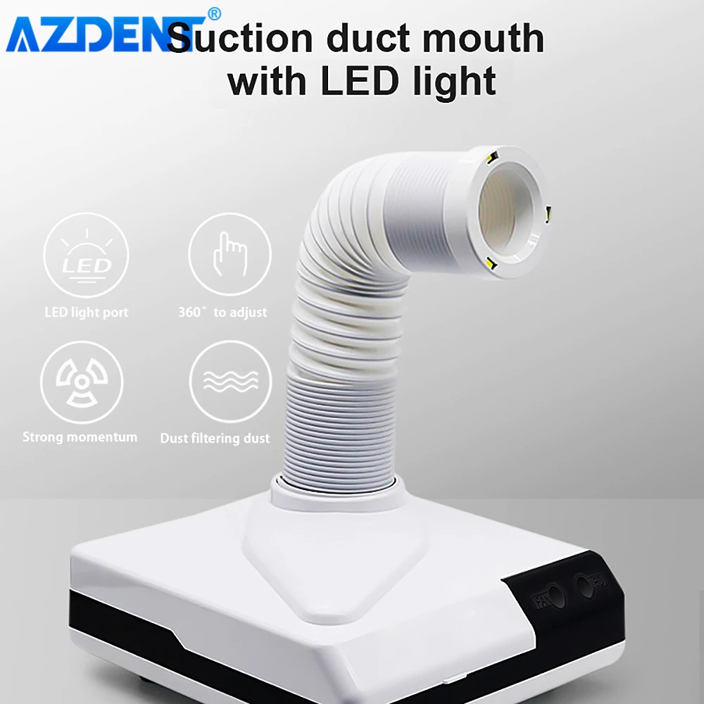 AZDENT Dental Dust Collector LED Light Extractor Desktop Vacuum Cleaner Lab Equipment Suction Machine for Polishing |