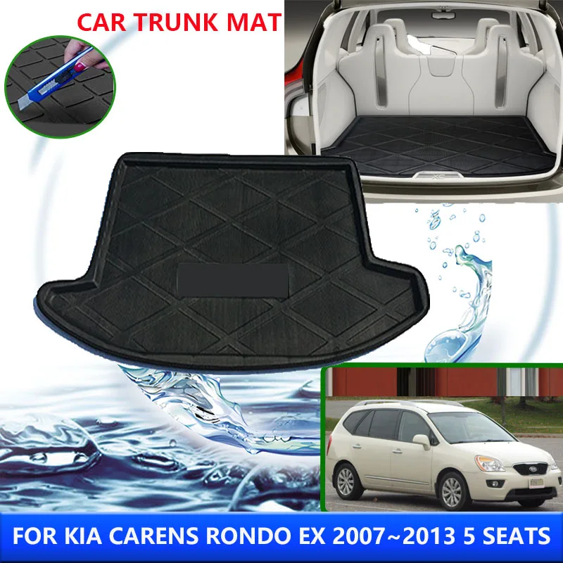 

For Kia Carens Rondo Rondo7 EX UN 2007~2013 2009 5 Seats Car Rear Trunk Protector Pads Waterproof Anti-Fouling Mats Accessories