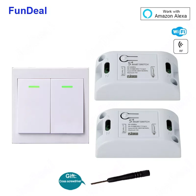 

RF WiFi Wireless For Smart Home Automation Module Timer Remote Controller AC 110V 220V 1 Channel 433 MHz Wall Transmitter