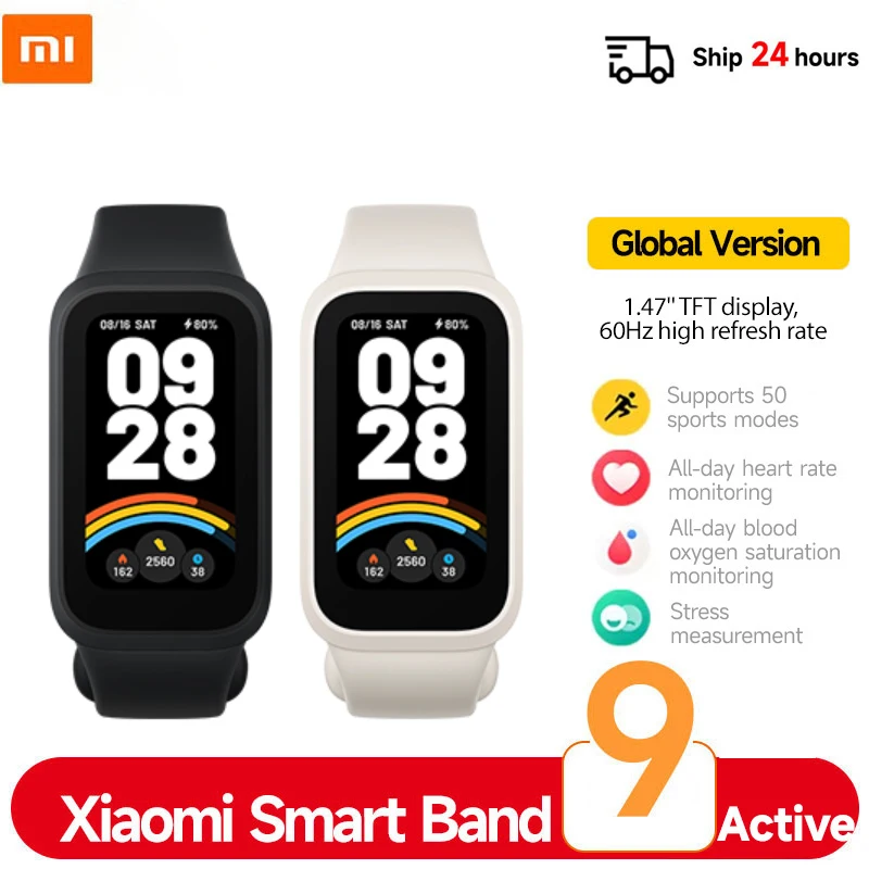Фото Глобальная версия Xiaomi Smart Band 9 Active 1,47-дюймовый TFT-дисплей Xiaomi Band 9 Active Mi Band 9 Active Срок службы батареи до 18 дней №1
