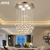 modern crystal living room led chandelier nordic luxury line pendant lamp duplex loft decoration ceiling chandelier art hanglamp