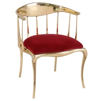 copper art creative velvet upholstery high end living room chair single chair luxury brass legs dining chair