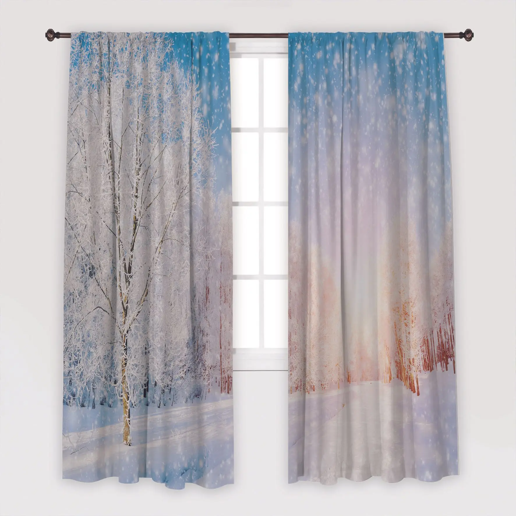 Занавески/драпировки с принтом Пейзажа для гостиной столовой спальни 2 панелями