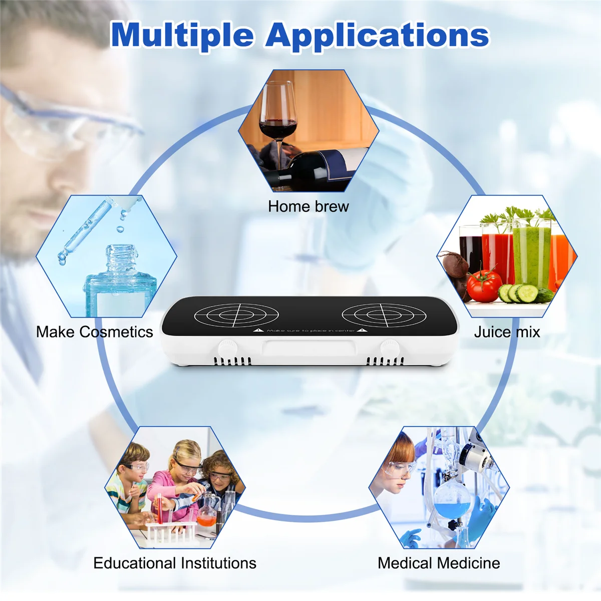 Мешалка Магнитная с 2 независимыми панелями 1 л + 0-4000 об/мин