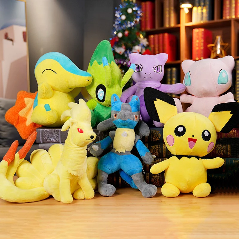 

Pokemon Ninetales Cyndaquil Mewtow Pikachu Plush Toy TAKARA TOMY Anime Toys Cartoon Celebi Snorlax Doll Gifts for Kids