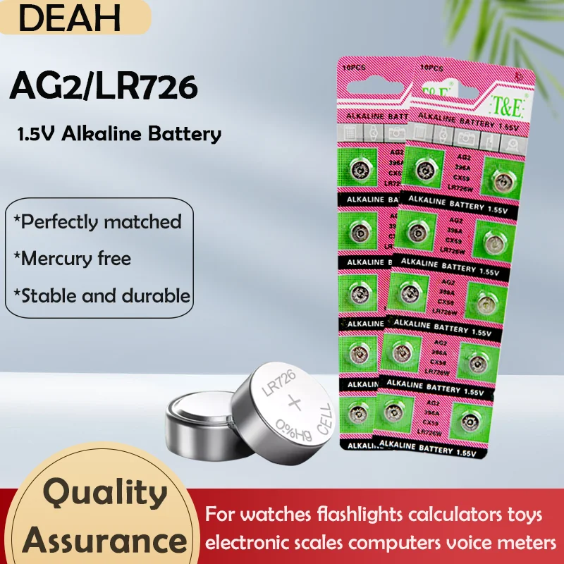 Щелочная батарея AG2 LR726 1 55 в SR726 SR726SW 397 396A SG2 SR9 196 GP397 D396 для часов игрушек пультов