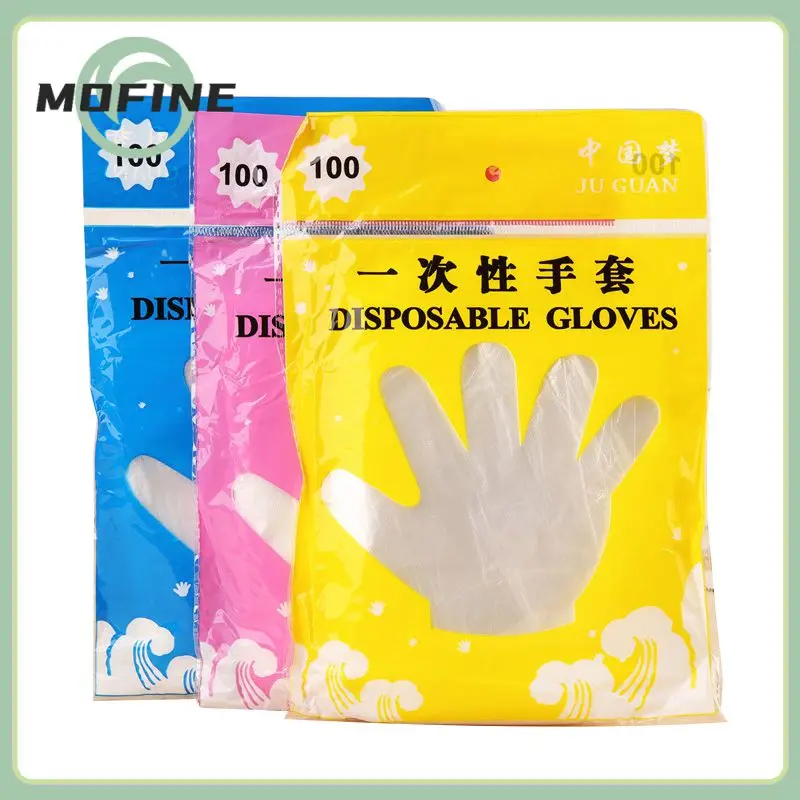 

100pcs/lot Disposable Plastic Gloves For Restaurant Kitchen BBQ Eco-friendly Food Service Gloves Clear Cleaning Gloves