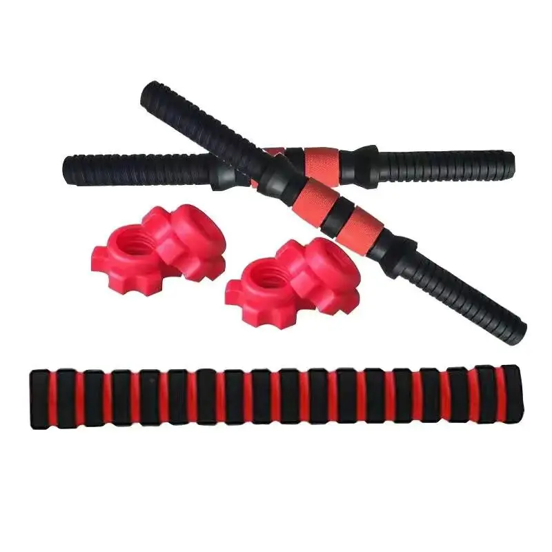

1Pair 35cm Dumbbell Handles Durable Threaded Barbell Bars with 4pcs 1inch Spin-Lock Collars for Weightlifting Training Workout