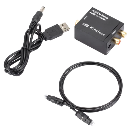 Цифро-аналоговый аудиопреобразователь 3,5 мм AUX 2 * усилитель RCA декодер оптический волоконный коаксиальный сигнал