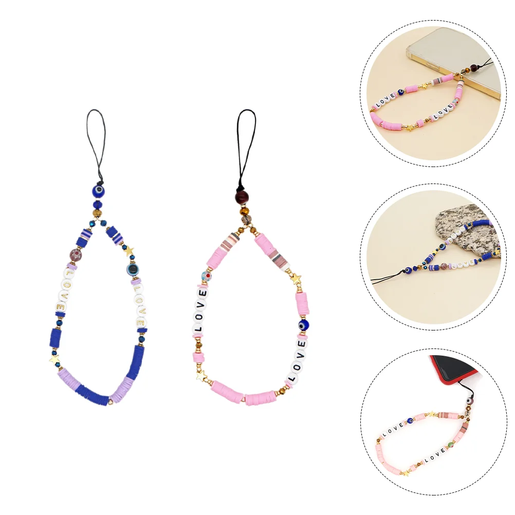 

Phone Chain Strap Wrist Lanyard Rope Hanging Cellphone Charm Mobile Lanyards Straps Beads String Charms Crystal Case Neck Bead