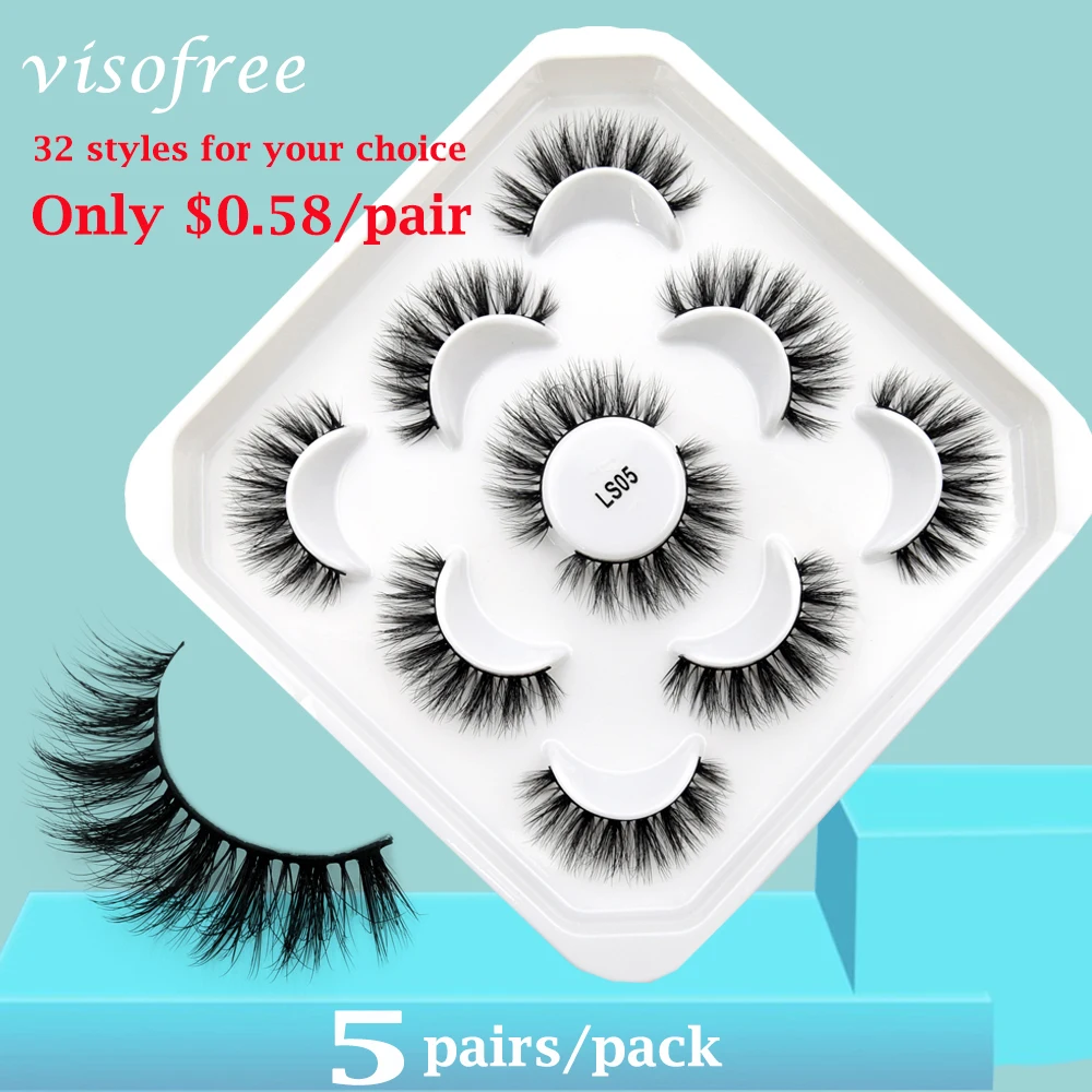 Visofree накладные ресницы Натуральные Искусственные искусственные 3D норковые для