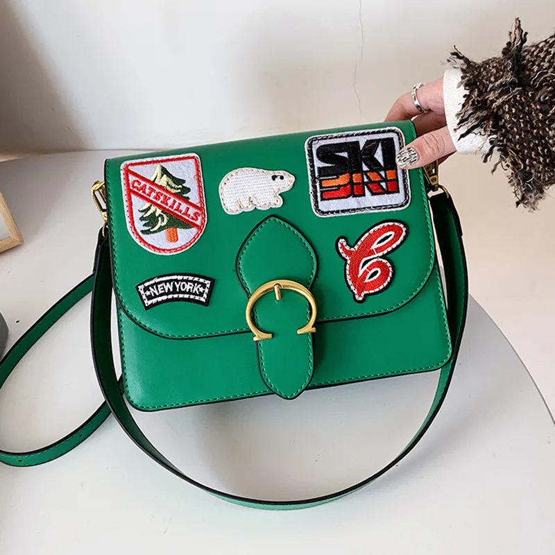 

High Quality PU Leather Women Bags Female Crossbody Bags For Women 2022 Luxury Designer Handbags Appliques Ladies Shoulder Bag