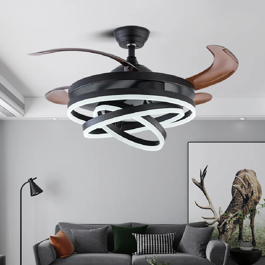 

Nordic bedroom decor led ceiling fan light lamp dining room ceiling fans with lights remote control lamps for living room