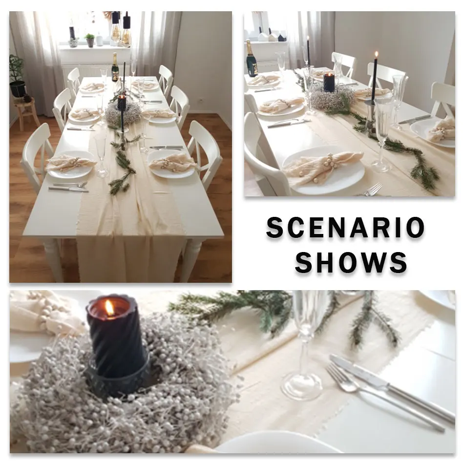 retro burrs dinner table runner strap cheese cloth cotton fabric raw fringed trim gauze crepe napkins rustic wedding party decor free global shipping