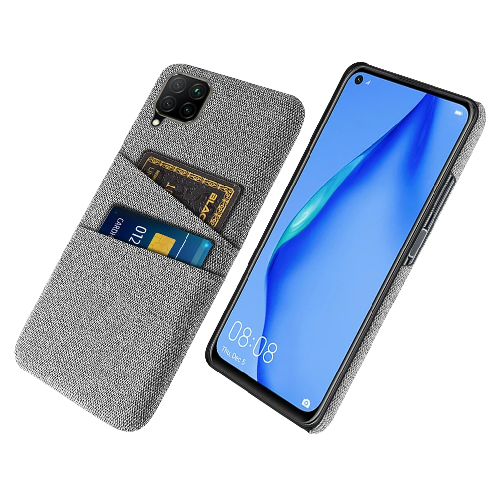 

P40 lite For Huawei P40 lite Case Dual Card Fabric Cloth Luxury Business Cover for Huawei P40 Lite E P 40 P40Lite P40 Pro Coque