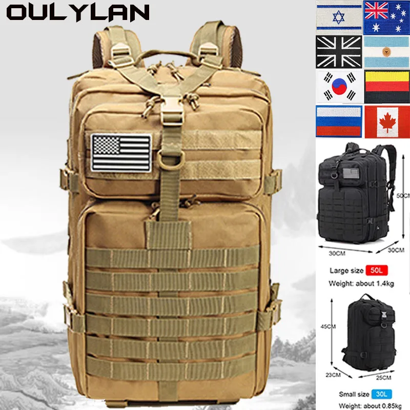 

Oulylan Outdoor Military Rucksacks Tactical Camping Bags 30L/50L 900D Nylon Tactical Backpack Waterproof Trekking Hunting Bag