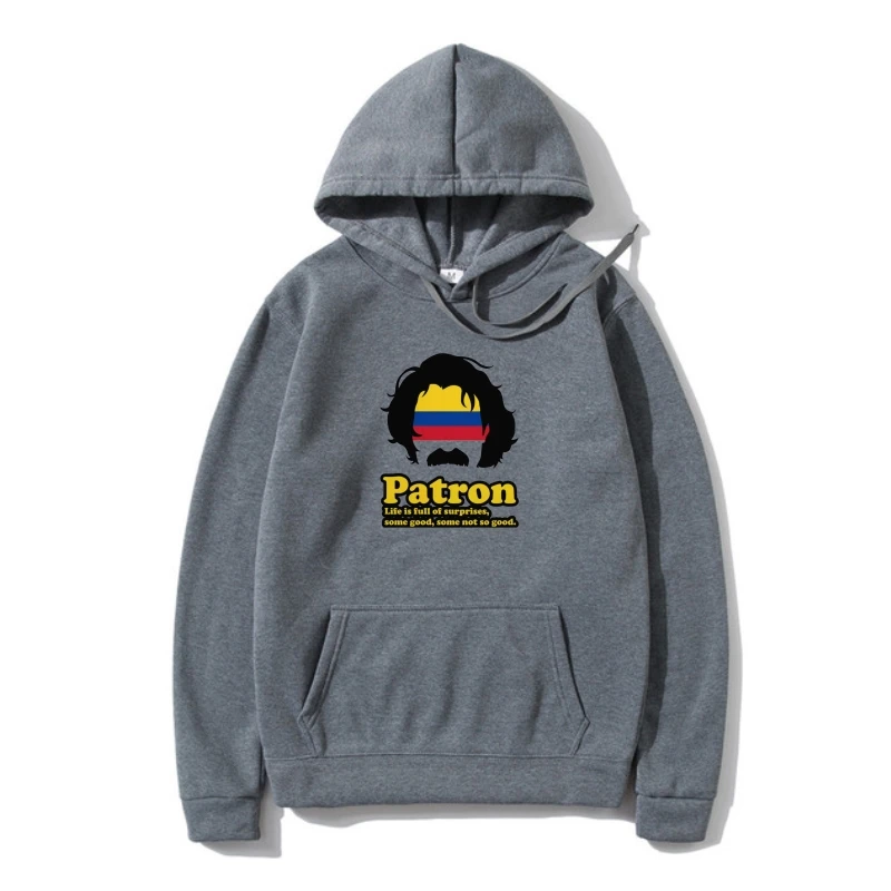 

Outerwear Escobar El Patron Hoodie TV Series Funny Flag Colombia Long Sleeve Hoddies unisex hoddie Warm Hoody Free Sh