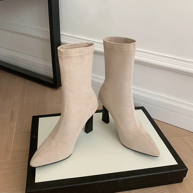 YMECHIC 2022 Весна-Осень Новый стиль Горячая Распродажа женские ботильоны стрейч на