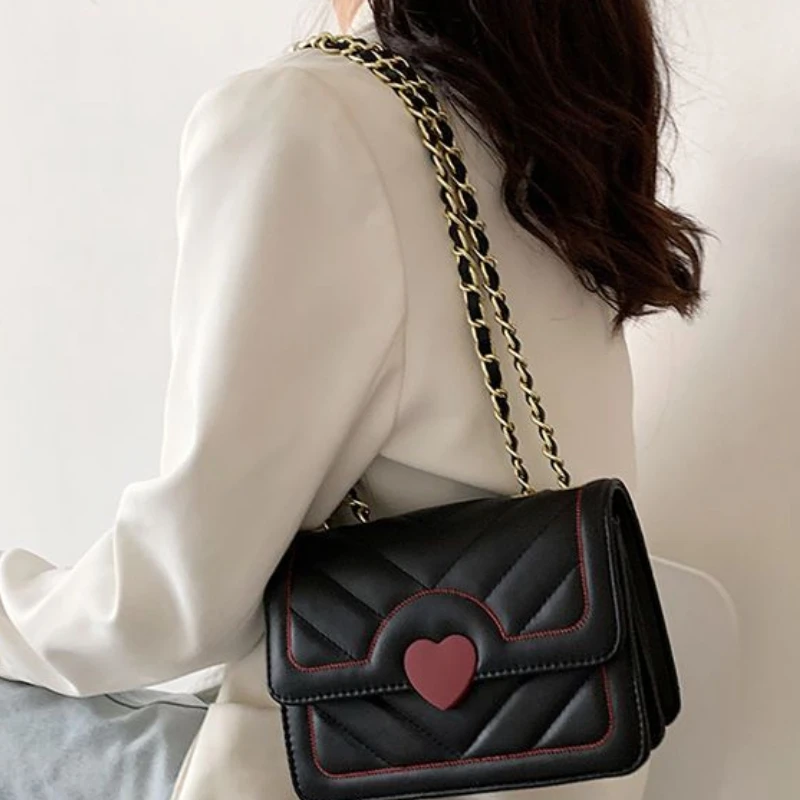 Women's Messenger Bag New High Quality Handbag Fashion Adjustable Chain Bag PU Cute Mini Exquisite Shopping Wallet Storage Bag