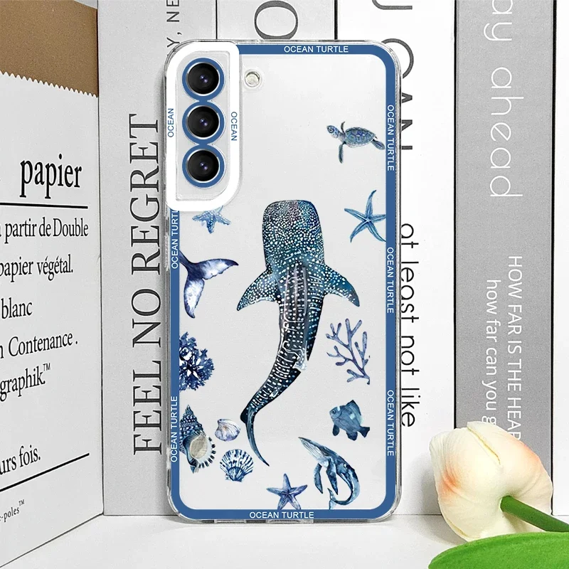 Чехол для телефона Cool Ocean Turtle для Samsung Galaxy S22 S23 S24 S25 Ultra S20 Plus S21 FE Sea Blue Turtle Design Clear Covers Fundas (art.: 3920cce2dd45f) - 3920cce2dd45f