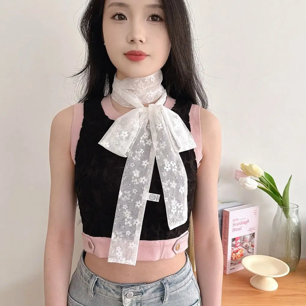 Элегантный цветок в стиле ретро кружевной шейный ремень прозрачный корейский