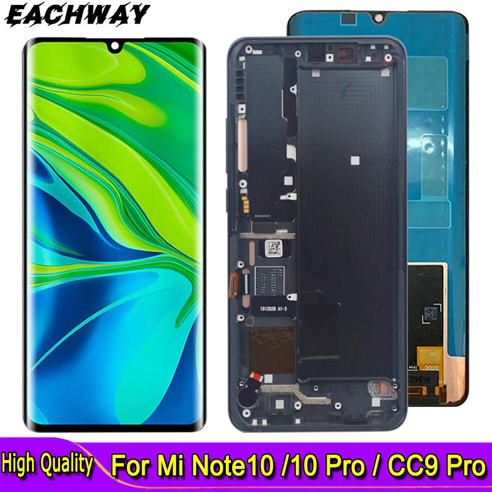 ЖК-дисплей AMOLED 6,47 дюйма для Xiaomi Mi Note 10 Pro M1910F4S, сенсорный экран с дигитайзером, аналог Mi Note 10 / Mi CC9 Pro, ЖК-экран ЖК-дисплей AMOLED 6,47 дюйма для Xiaomi Mi Note 10 Pro M1910F4S, сенсорный экран с дигитайзером, аналог Mi Note 10 / Mi CC9 Pro, ЖК-экран