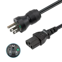 6 feet 18 awg american power cord for nema 5 15p hospital plug to iec320 american standard c13 medical power cable
